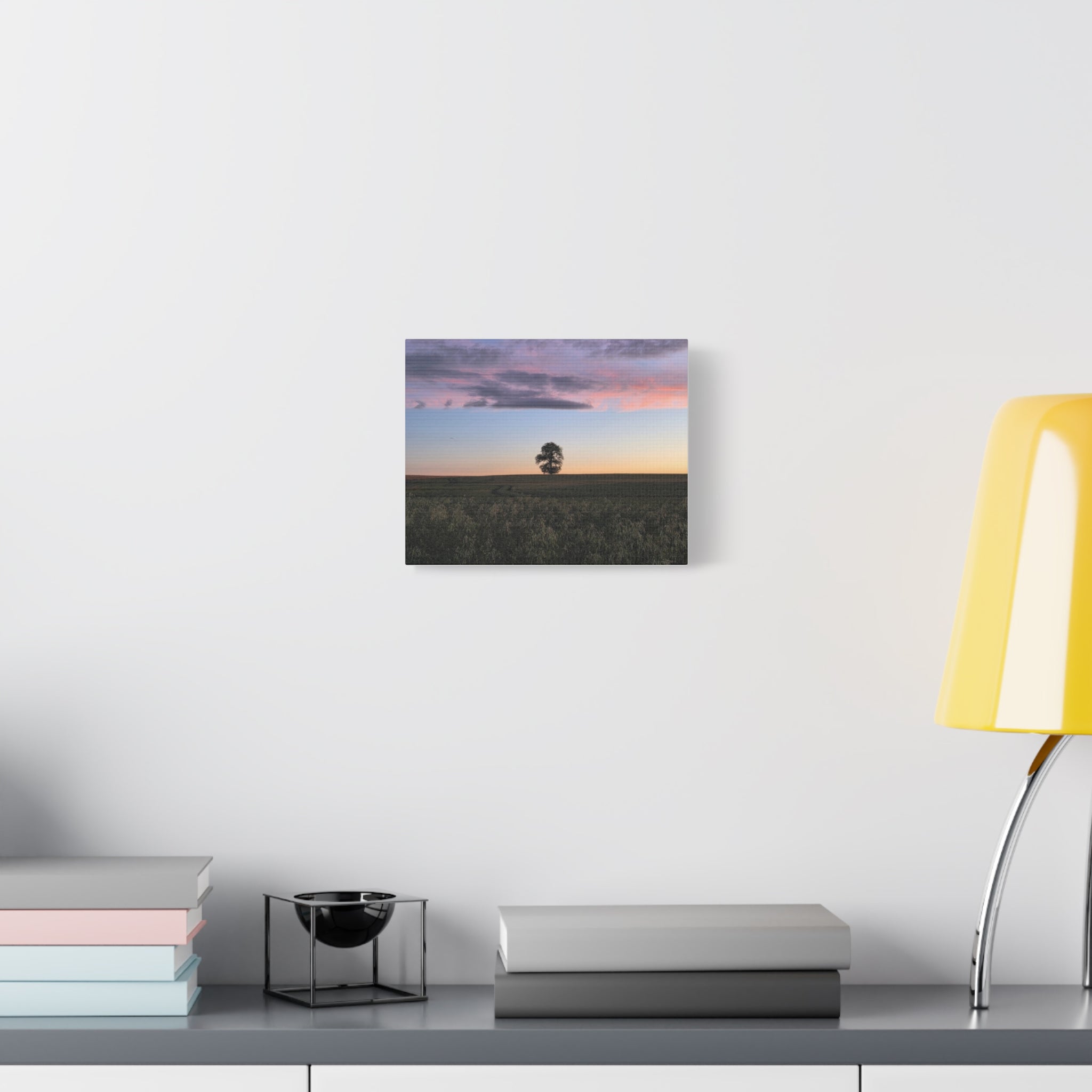 The Lone Oak Sunset Canvas - Matte Stretched Wall Art