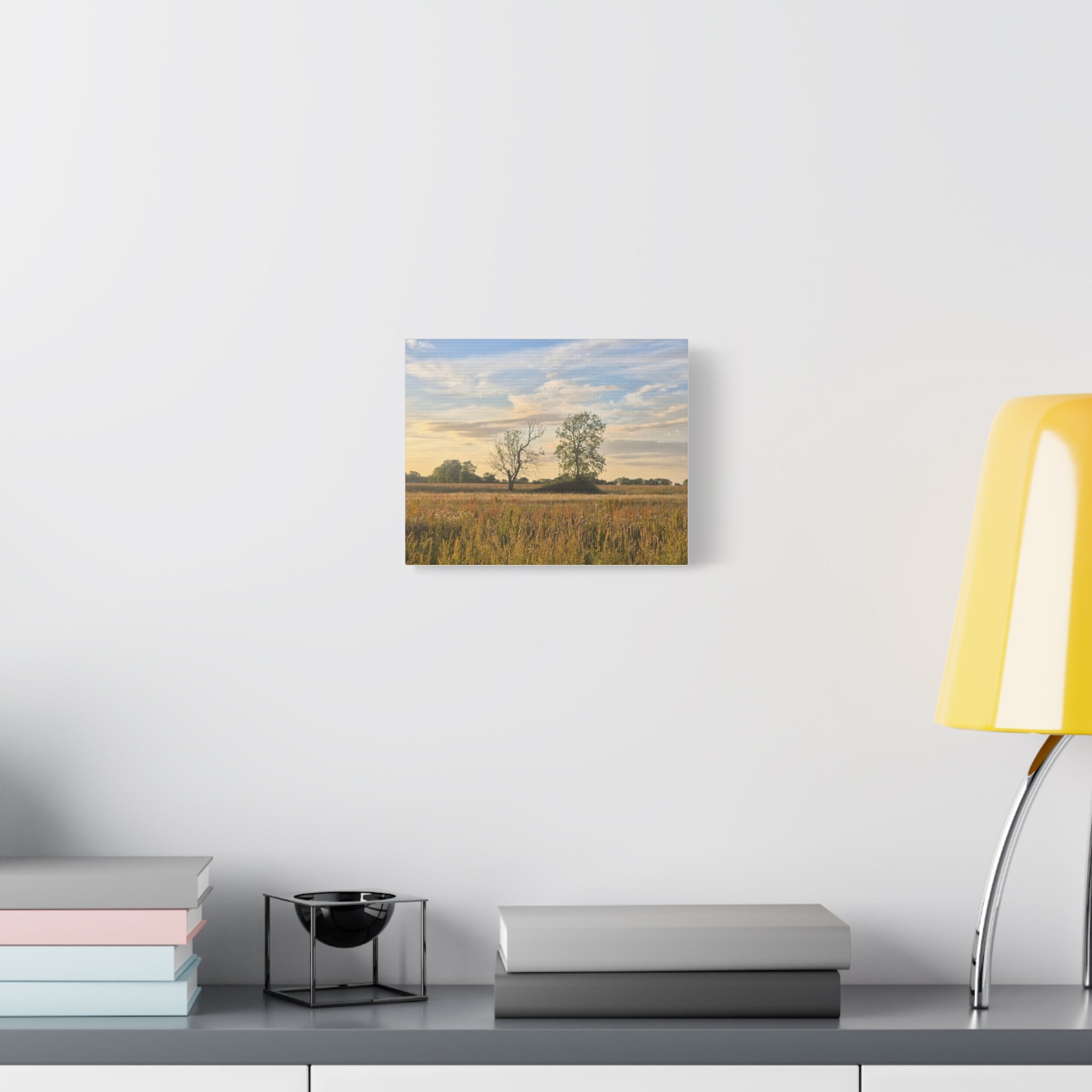 Golden Prairie Landscape Canvas — Matte Stretched Wall Art