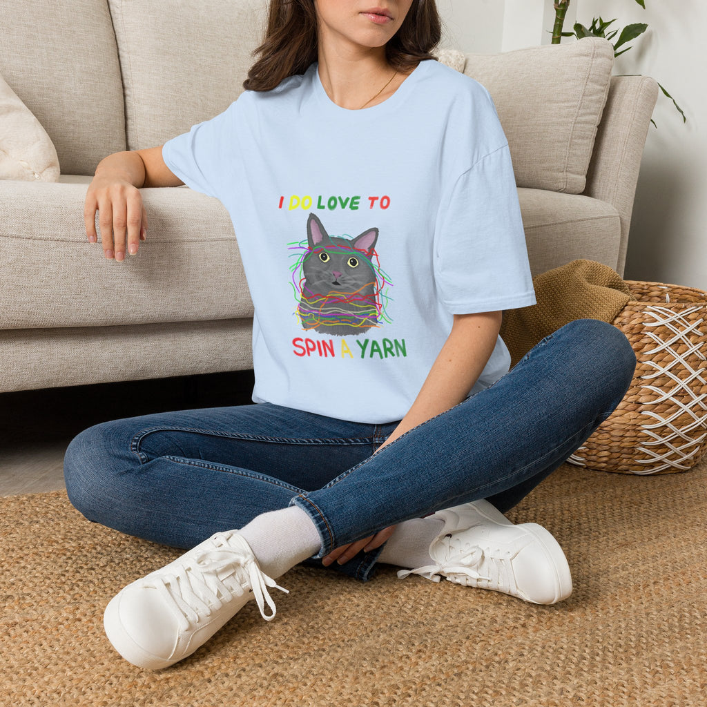 Cat T-Shirt — "I Do Love to Spin a Yarn" Cute Cat Graphic Tee