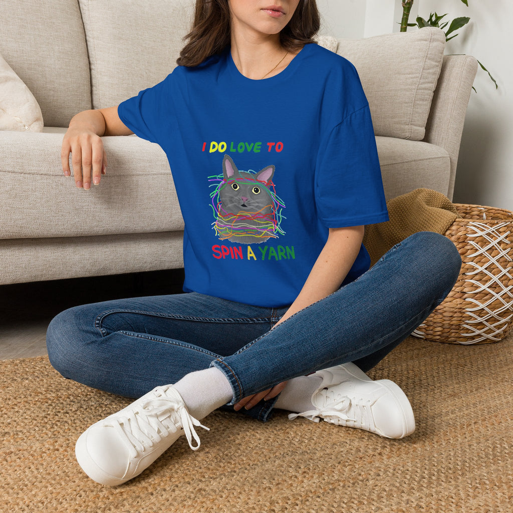 Cat T-Shirt — "I Do Love to Spin a Yarn" Cute Cat Graphic Tee