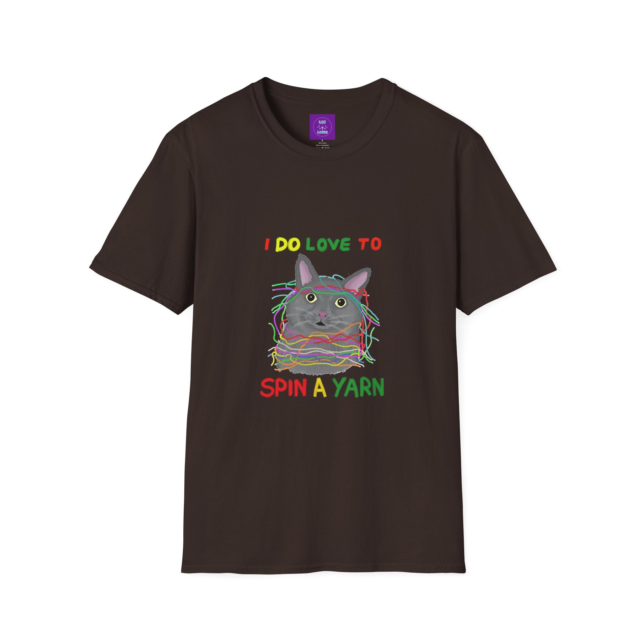 Cat T-Shirt — "I Do Love to Spin a Yarn" Cute Cat Graphic Tee