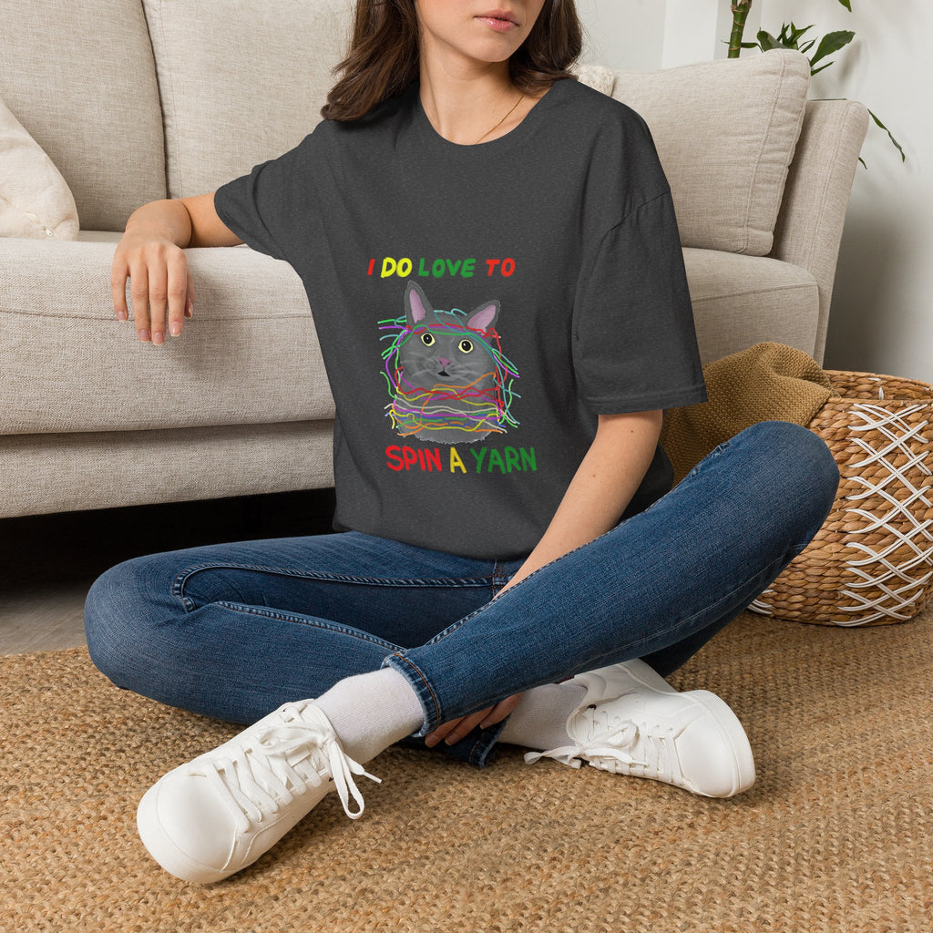 Cat T-Shirt — "I Do Love to Spin a Yarn" Cute Cat Graphic Tee
