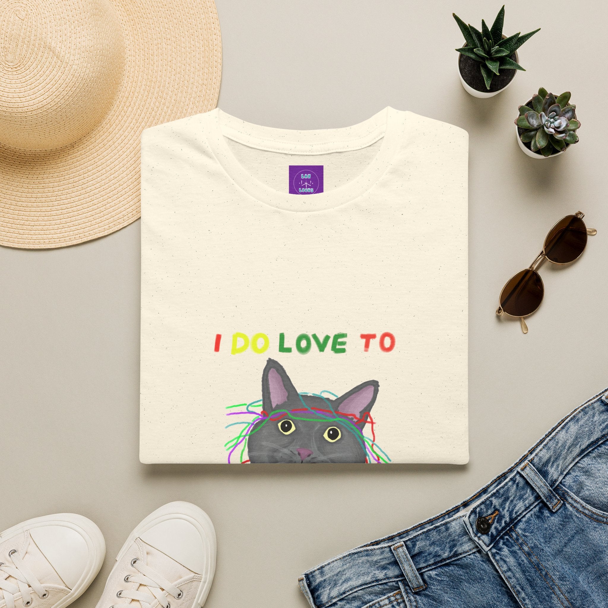 Cat T-Shirt — "I Do Love to Spin a Yarn" Cute Cat Graphic Tee