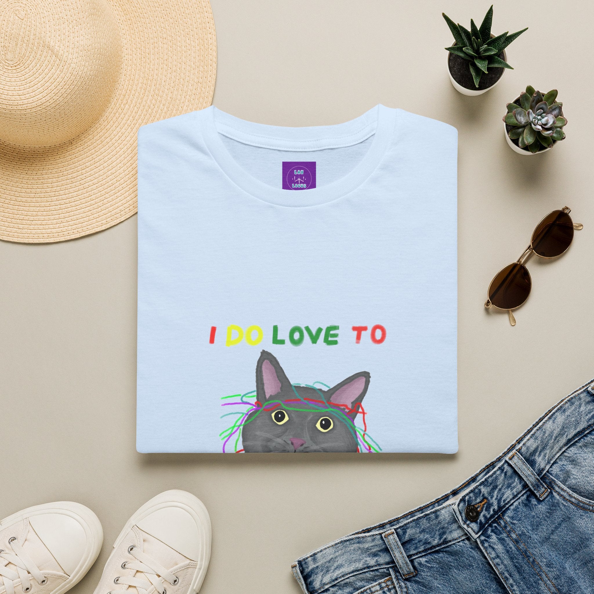 Cat T-Shirt — "I Do Love to Spin a Yarn" Cute Cat Graphic Tee